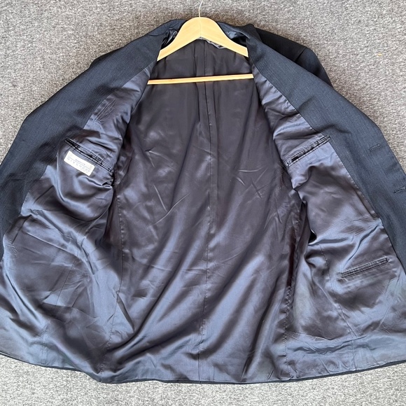 VTG Monsieur Givenchy Mens Navy Herringbone Union Blazer 44(est) Classic Preppy - Picture 10 of 16